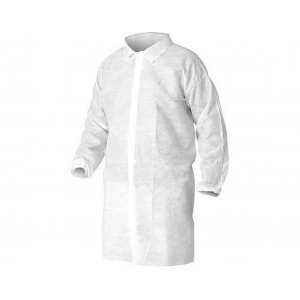 Polipropilēna halāts. Med-Comfort, balts, pogājams, izm. XL N1