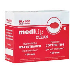 Meditip Clean tamponu nūjiņas Ar kokvilnas galu vienā galā