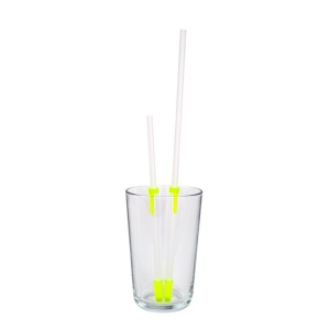 Straw with one-way valve and holder