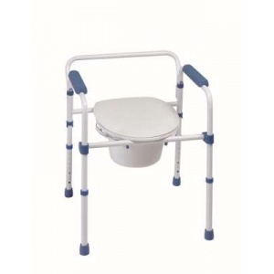 Toilet support frame, foldable