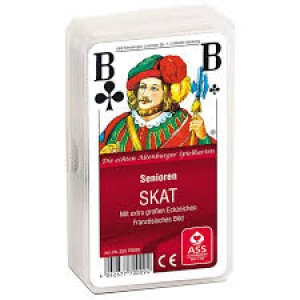 »SKAT« spēļu kartes, īpaši lieli burti