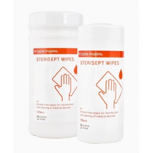 STERISEPT WIPES - alkoholu nesaturošas medicīnas ierīču ātrās dezinfekcijas un tīrīšanas salvetes N100, 16x20 cm