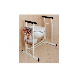 Toilet support frame, standing aid